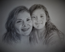 commissioned portrait for Ruiz family   Mary and Elena Ruiz